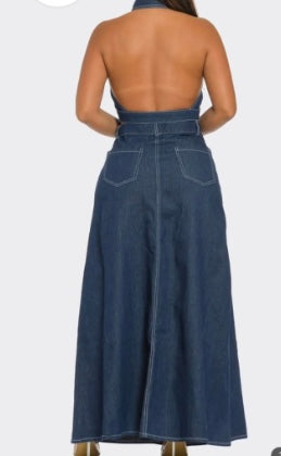 ๐ Denim 2 piece Halter Top set