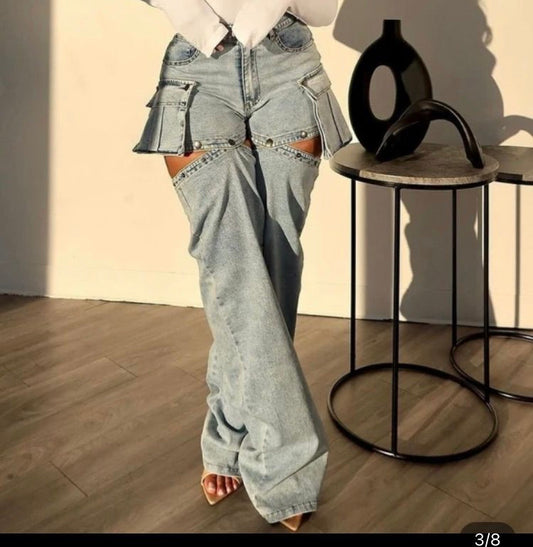 🩵 Detachable Denim Jeans