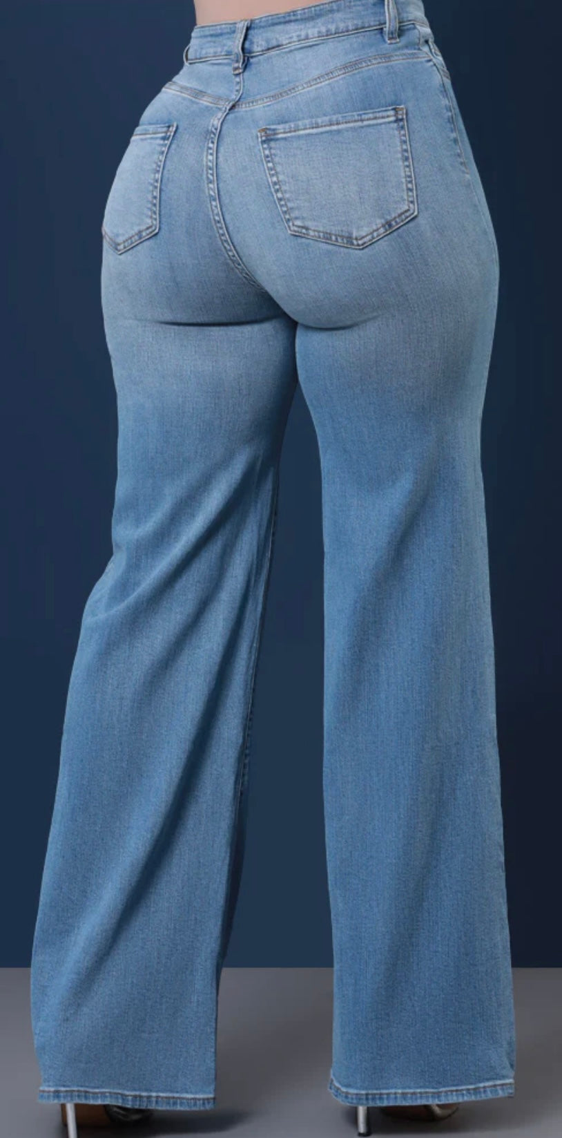 High Waist Wide Leg Denim
